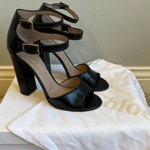 COPY - Chloe Natalia Double Ankle Strap Heeled Sandals, size 38, US 8